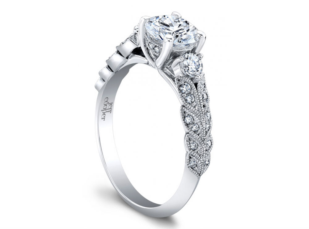 Laurel collection engagement rings at Long Jewelers