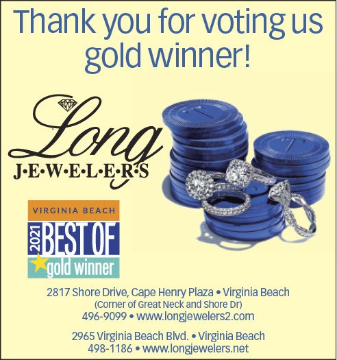 Long Jewelers Awarded the “Best of Virginia Beach Gold Winner” for 2021