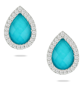 Blue Teardrop Earrings by Doves by Doron Paloma