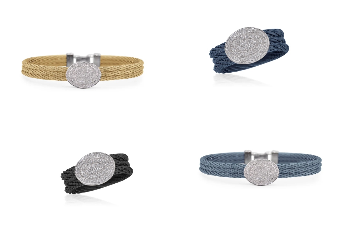 Oval stackable bracelets and rings by ALOR