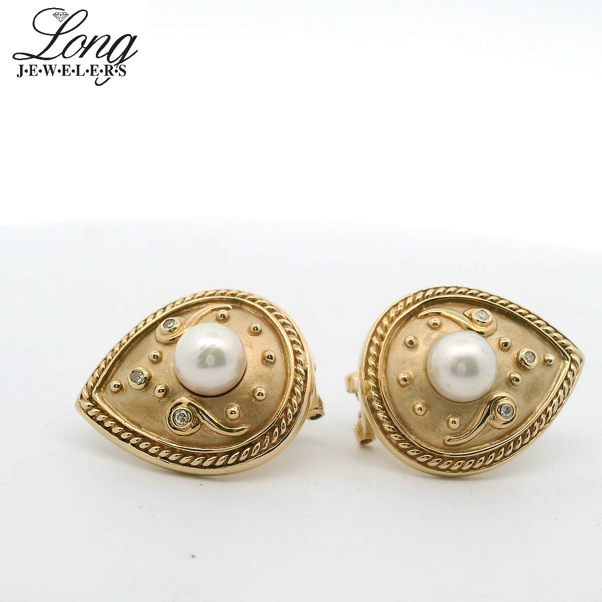 Elegant 14K Yellow Gold Pearl Earrings for Timeless Sophistication Elegant 14K Yellow Gold Pearl Earrings for Timeless Sophistication