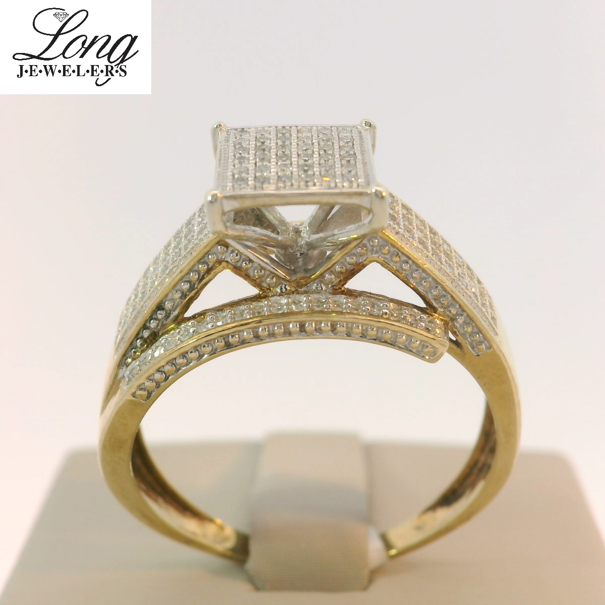 10K Yellow Gold Pave Ring: Dazzling Design for Everyday Elegance 10K Yellow Gold Pave Ring: Dazzling Design for Everyday Elegance