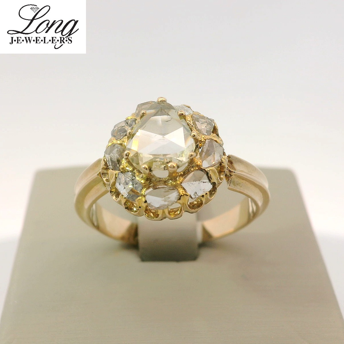 14K Yellow Gold Ring w/ Rose Cut Diamonds