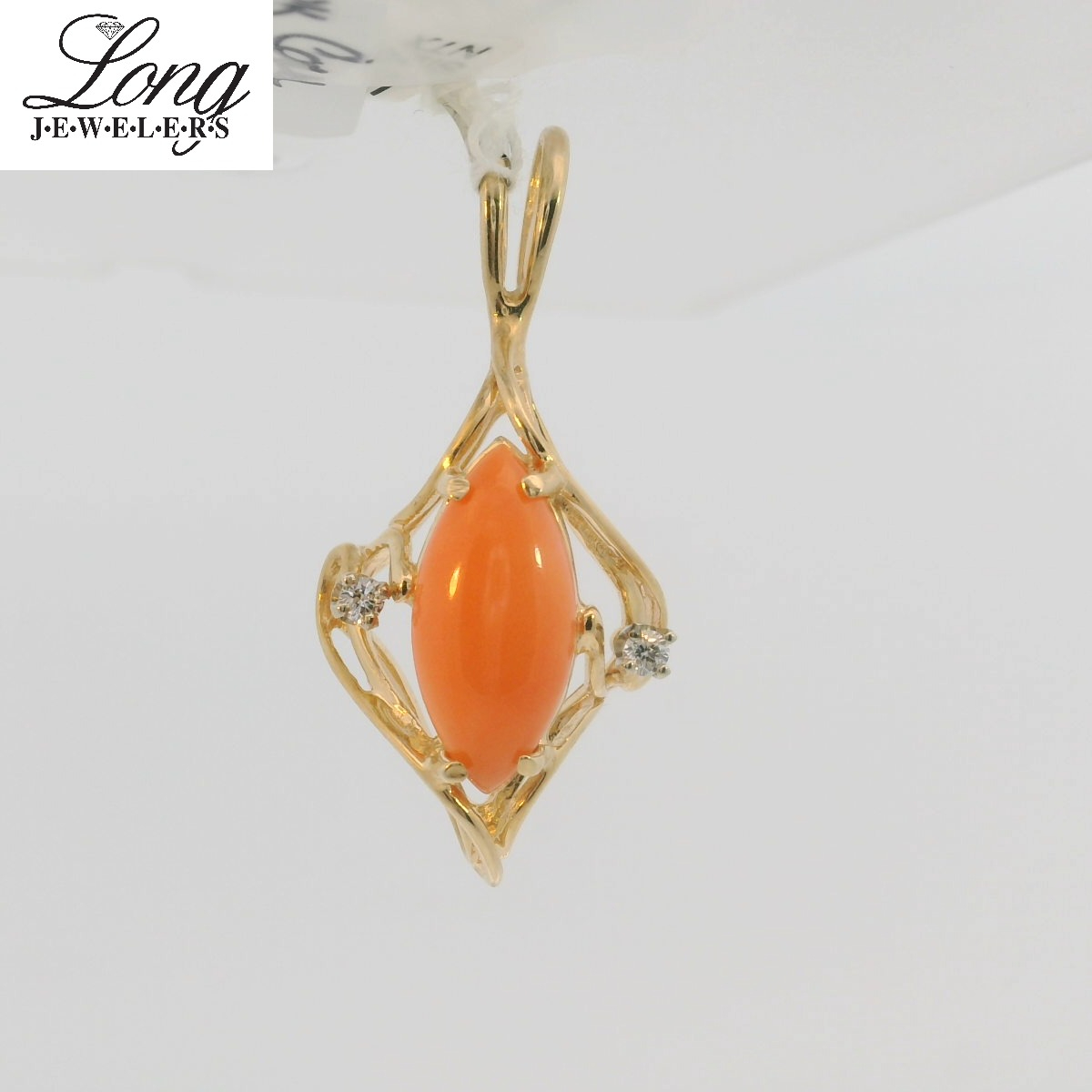 14K Gold Pink Coral Pendant 14K Gold Pink Coral Pendant