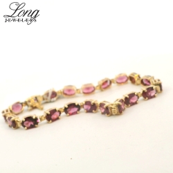 14K Yellow Gold Gemstone Bracelet | Elegant & Timeless Luxury thumbnail 2