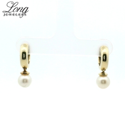 Elegant 14K Yellow Gold Pearl Earrings for Timeless Sophistication