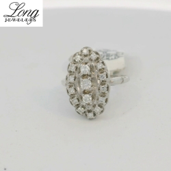 14K White Gold Cluster Ring: Dazzling Diamond Display thumbnail 1