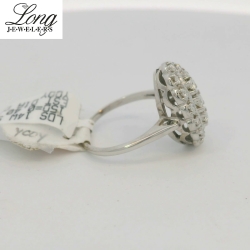 14K White Gold Cluster Ring: Dazzling Diamond Display thumbnail 2