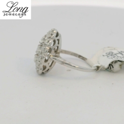14K White Gold Cluster Ring: Dazzling Diamond Display thumbnail 3