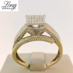 10K Yellow Gold Pave Ring: Dazzling Design for Everyday Elegance thumbnail 1