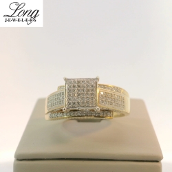10K Yellow Gold Pave Ring: Dazzling Design for Everyday Elegance thumbnail 2