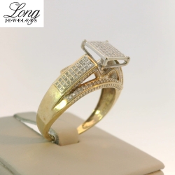 10K Yellow Gold Pave Ring: Dazzling Design for Everyday Elegance thumbnail 3