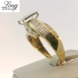 10K Yellow Gold Pave Ring: Dazzling Design for Everyday Elegance thumbnail 4