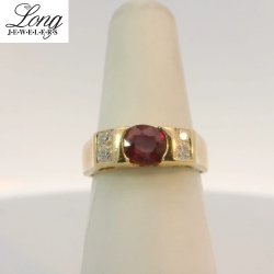 Stunning 18K Yellow Gold Gemstone Ring | Elegant & Vibrant Designs thumbnail 1