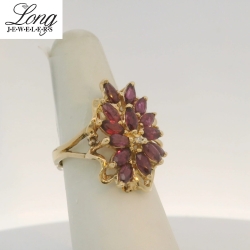 14K Yellow Gold Gemstone Ring: Elegant and Vibrant Luxury thumbnail 2