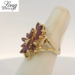 14K Yellow Gold Gemstone Ring: Elegant and Vibrant Luxury thumbnail 3