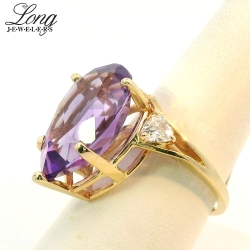 14K Yellow Gold Gemstone Ring: Elegant and Vibrant Luxury thumbnail 3
