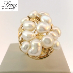 18K Yellow Gold Pearl Ring: Timeless Elegance & Luxury thumbnail 3