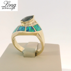 14K Yellow Gold Gemstone Ring: Elegant and Vibrant Style