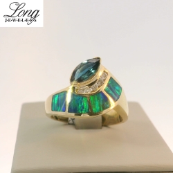 14K Yellow Gold Gemstone Ring: Elegant and Vibrant Style thumbnail 2