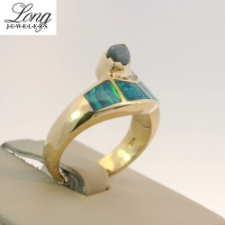 14K Yellow Gold Gemstone Ring: Elegant and Vibrant Style thumbnail 4