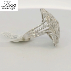 14K White Gold Cluster Ring: Dazzling Diamond Display thumbnail 2
