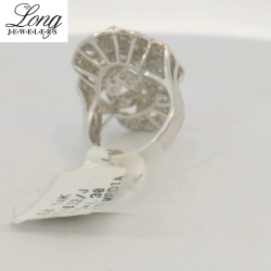 14K White Gold Cluster Ring: Dazzling Diamond Display thumbnail 3