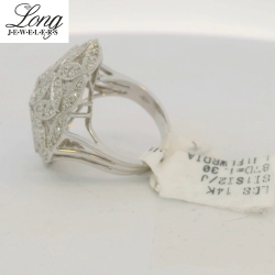 14K White Gold Cluster Ring: Dazzling Diamond Display thumbnail 4