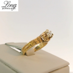 14K Yellow Gold Diamond Ring: Timeless Elegance and Sparkling Brilliance thumbnail 2