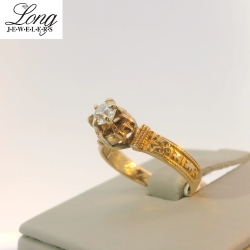 14K Yellow Gold Diamond Ring: Timeless Elegance and Sparkling Brilliance thumbnail 3