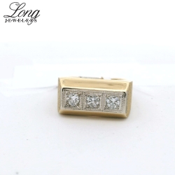 14K Yellow Gold Pave Ring: Elegant Sparkle & Timeless Charm thumbnail 1