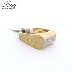 14K Yellow Gold Pave Ring: Elegant Sparkle & Timeless Charm thumbnail 2