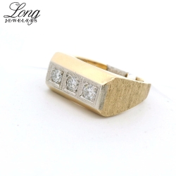 14K Yellow Gold Pave Ring: Elegant Sparkle & Timeless Charm thumbnail 3