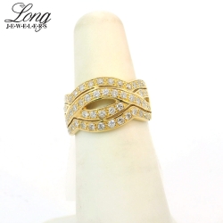 Stunning 18K Yellow Gold Cocktail Ring for a Dazzling Statement thumbnail 3
