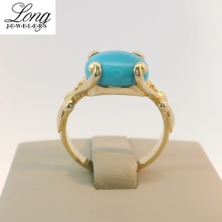14K Yellow Gold Gemstone Ring: Elegant and Unique Style thumbnail 1