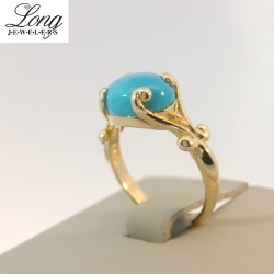 14K Yellow Gold Gemstone Ring: Elegant and Unique Style thumbnail 2
