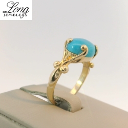 14K Yellow Gold Gemstone Ring: Elegant and Unique Style thumbnail 3
