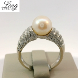 14K Yellow Gold 8mm Pearl Ring thumbnail 1