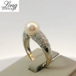 14K Yellow Gold 8mm Pearl Ring thumbnail 2