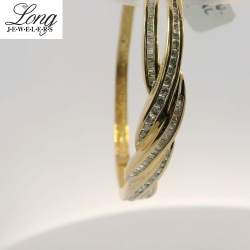 14K Yellow Gold Twist Bracelet w/ Diamonds thumbnail 3