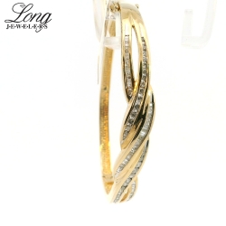 14K Yellow Gold Twist Bracelet w/ Diamonds thumbnail 6